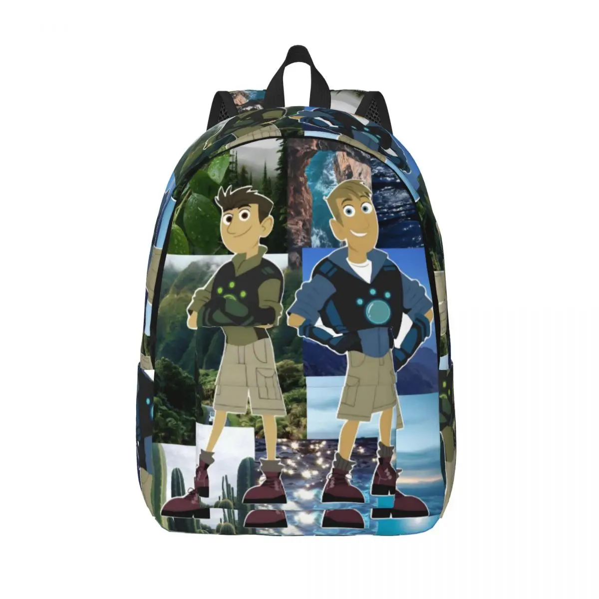 Wild Kratts Backpack for Boy Girl Kids Student School Bookbag Canadian Cartoon Canvas Daypack Preschool Primary Bag Travel