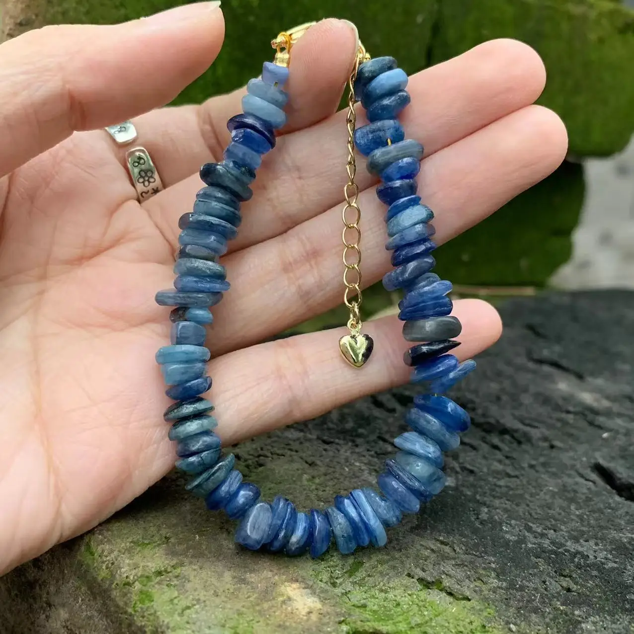 Natural Kyanite Bracelet Crystal Bracelet Jewelry Handmade Stones Blue Wholesale Healing Energy Gift Lucky Jewelry