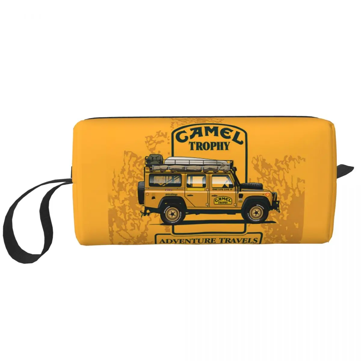 Camel Trophy Defender-Bolsa de maquillaje para hombre, estuche organizador de viaje, color amarillo, 110