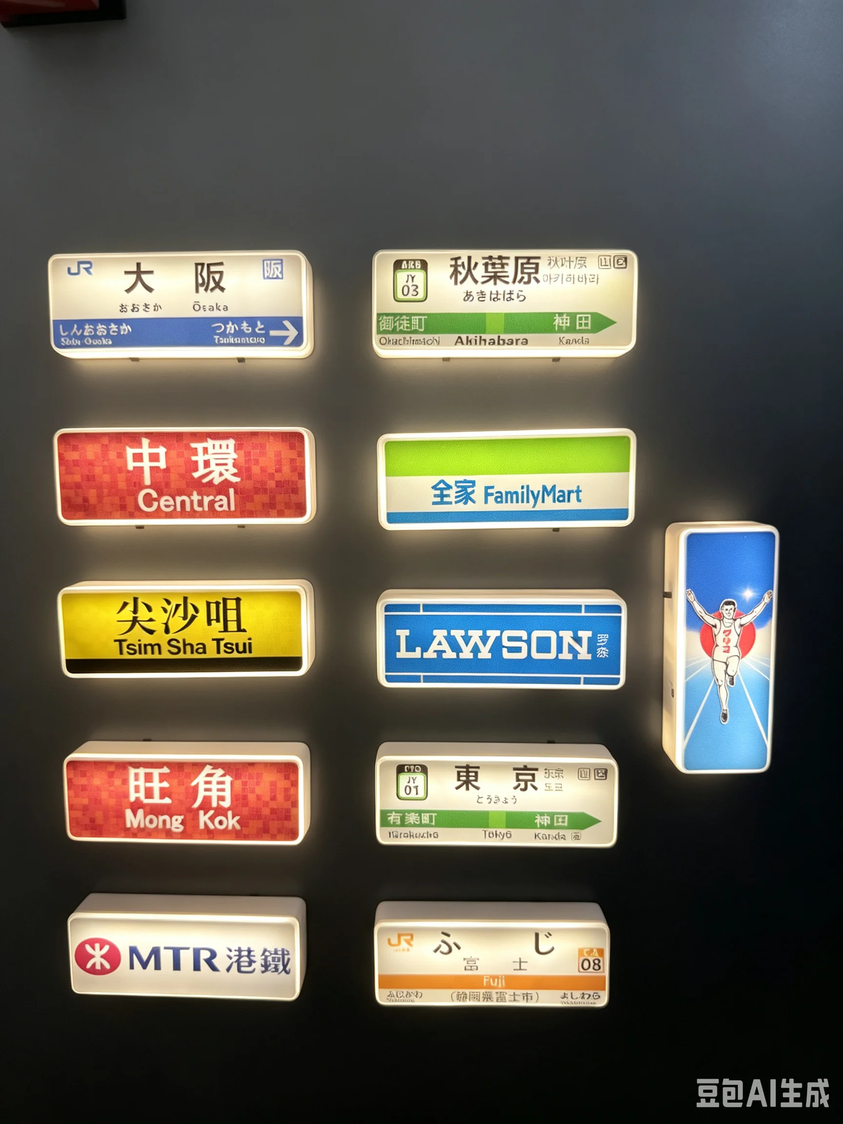 FamilyMart Japanischer Shinkansen Kühlschrankmagnet LED-Leuchtendes Miniaturmodell Heimdekoration Souvenir