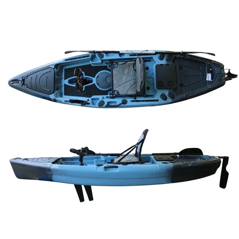 

11ft Single Seat Fishing Kayak Canoe with Fin Pedal Drive System Sea Touring Boat