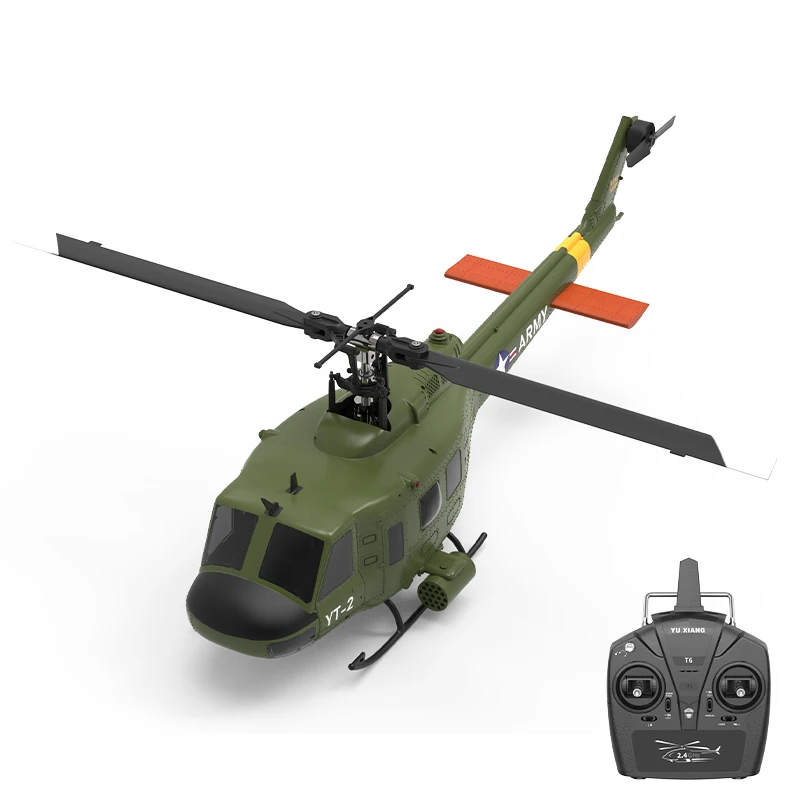 YUXIANG F07 RC Helicopter 1:34 UH-1 HUEY Scale 2.4G 6CH Altitude Hold Optical Flow Positioning Dual Brushless Motor RTF YXZNRC