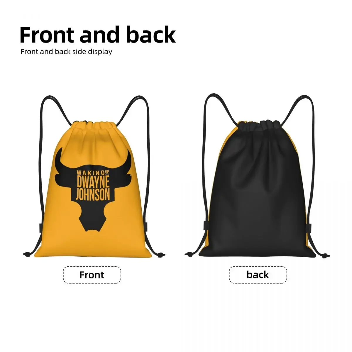 Custom The Rock Dwayne Drawstring Bag for Shopping Yoga Backpacks Women Men Johnson Bull Sports Gym Sackpack