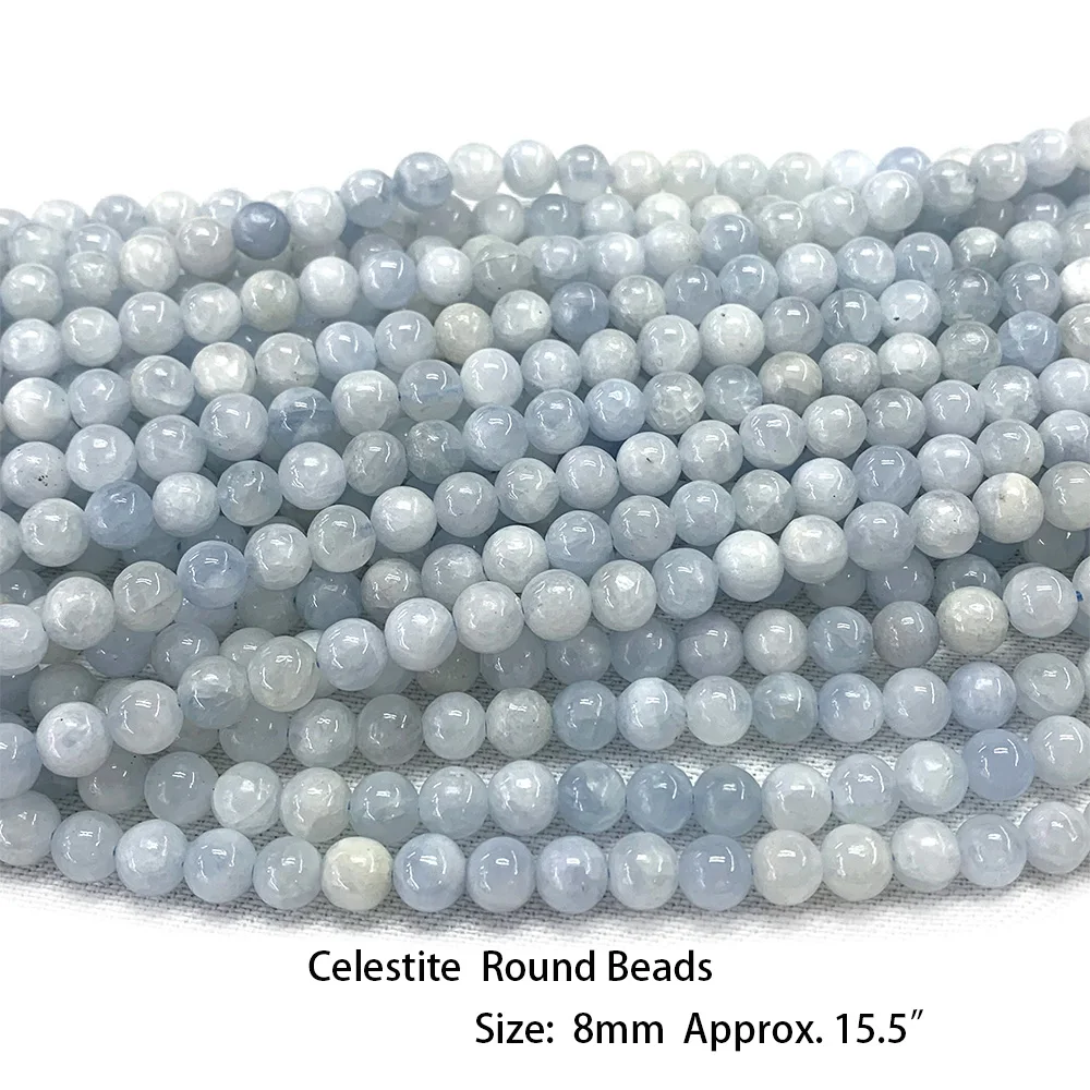 Veemak Natural Celestite Black Quartz Crystal Tektite Phlogopite Biotite Astrophyllite Shungite Indigo Gabro Azurite Round Beads