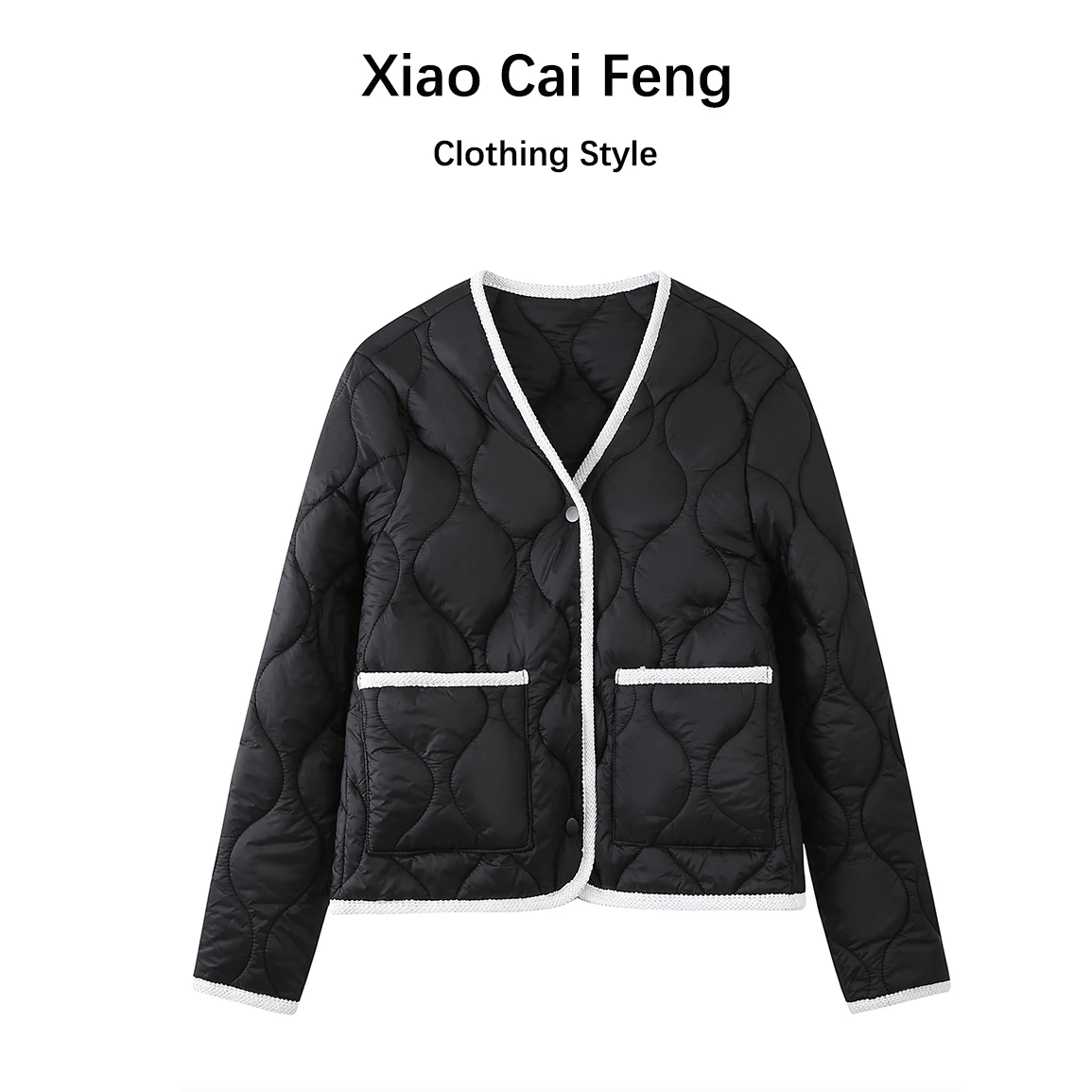 

Lightweight V-Ne down Cotton Jaet Women's Faionable Autumn Winter ort Coat Warm Inner Wear Korean Sle Dreng Silk...