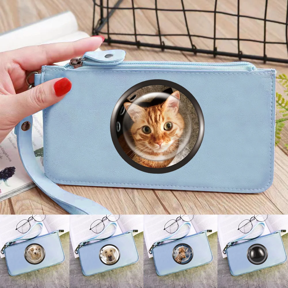 

Long Pocketbook Simple and Durable Coin Pouch Multi-Function Id Card Holder Window Printing Series Pocketbook Credit Case Bag