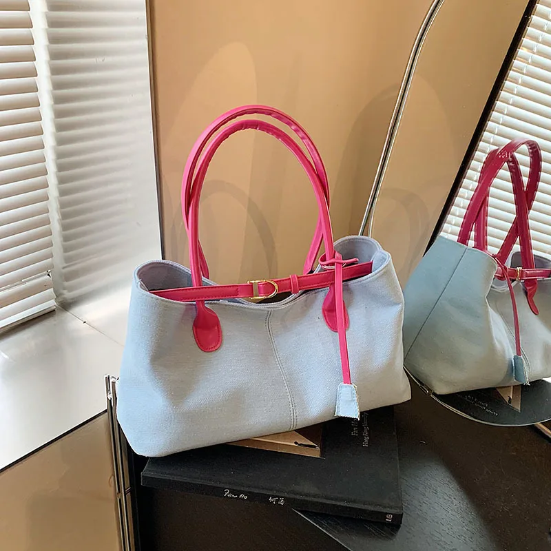 

Spring Fashion Casual Denim Underarm Bag Large Capacity Versatile Commuting Shoulder Handbag for Women