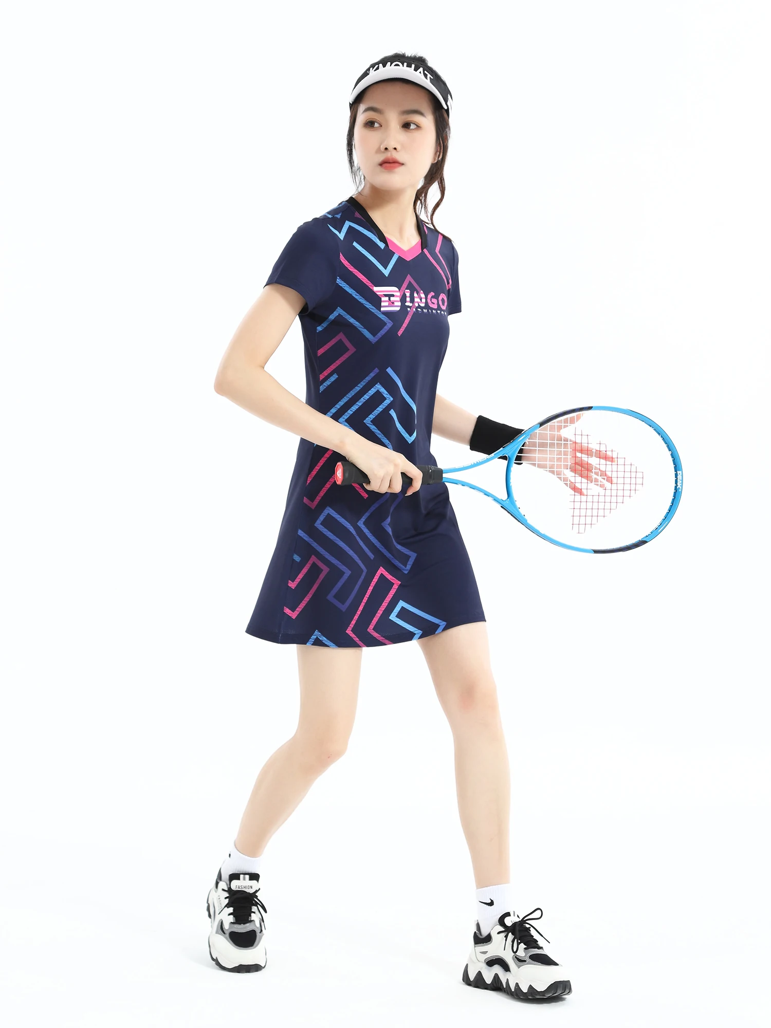 New Women Girls Sports Dress + Inner shorts Ladies Tennis Dresses Badminton Clothes Gym Running Quick Drying Sportswear