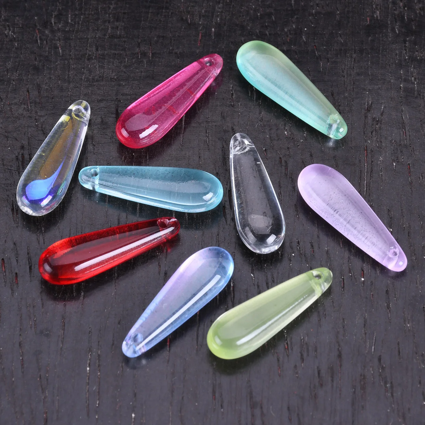 

10pcs 22x7mm Long Teardrop Crystal Glass Top Drilled Pendants Loose Beads For Jewelry Making DIY Earring Findings