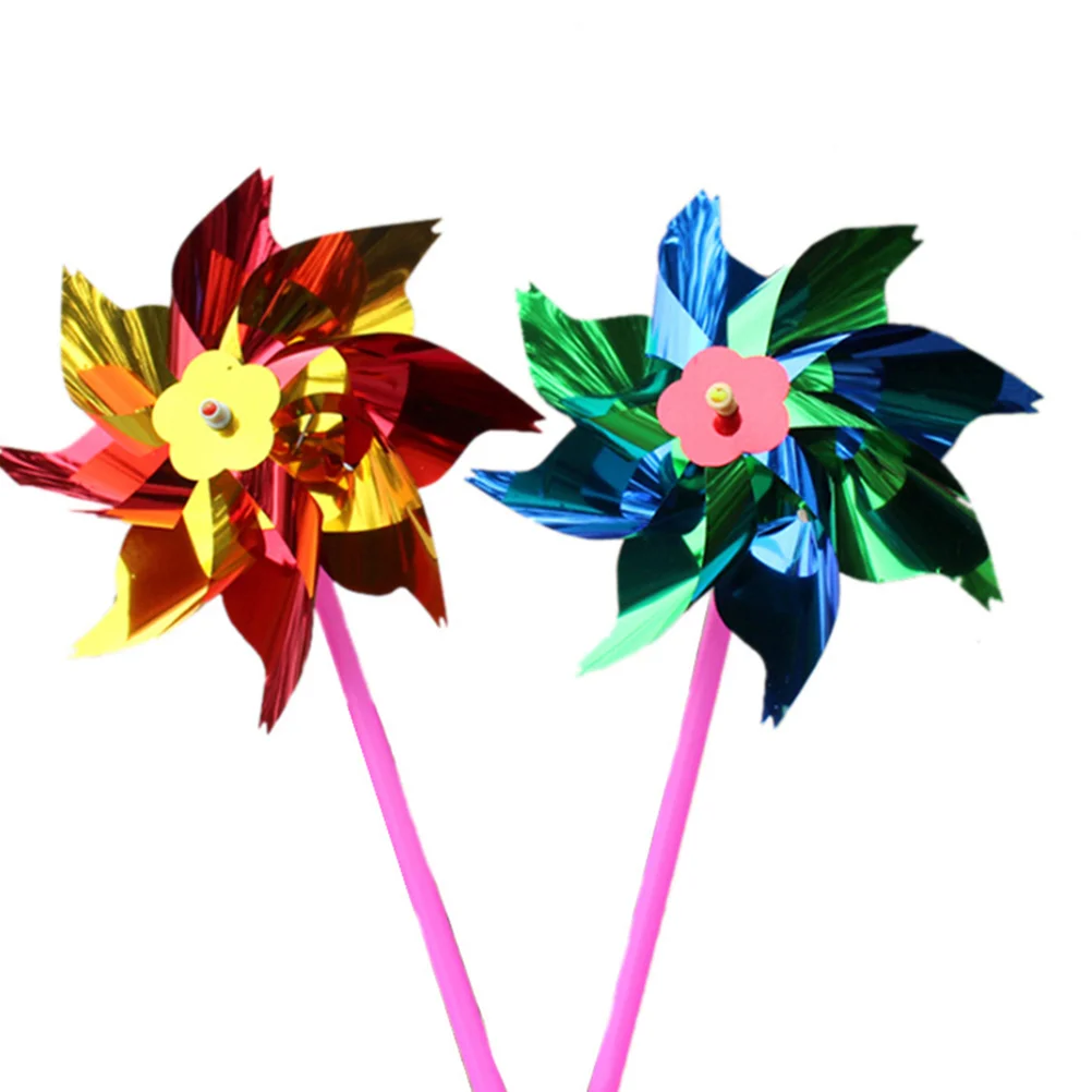 20pcs Colorful Plastic Pinwheel DIY Small Windmill Toy Set Beautiful Windmill Toy for Kid Student Child (Random Color)