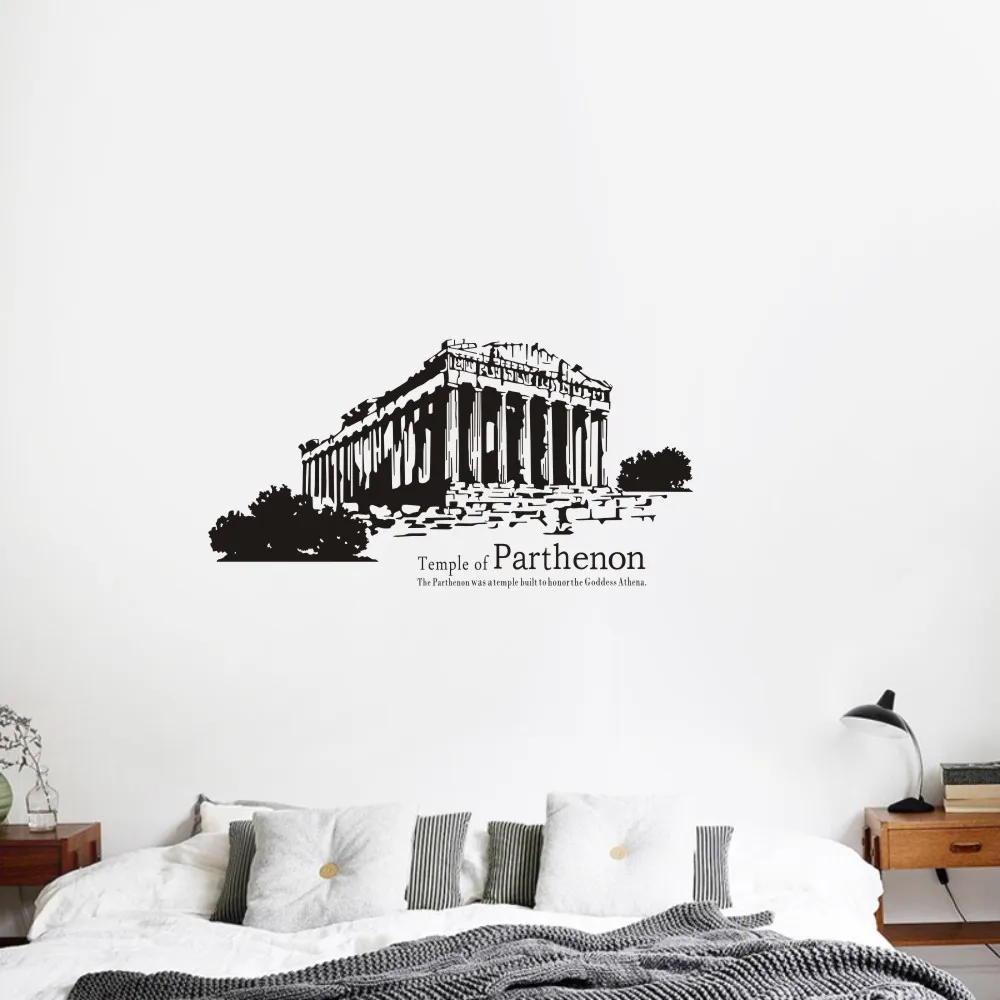 Parthenon Temple Skyline Wal Decal Glass Sticker Vinyl Decor Mural Art Living Room Decoration Landmark Greece