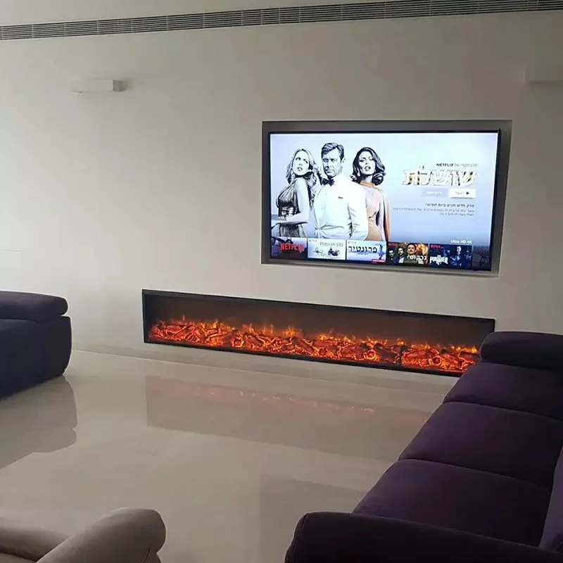 2025 Manufacturer Supply Electric Fire Insert Place Multi Sizes Supported Luxury Modern Indoor Custom Electronic Fireplace