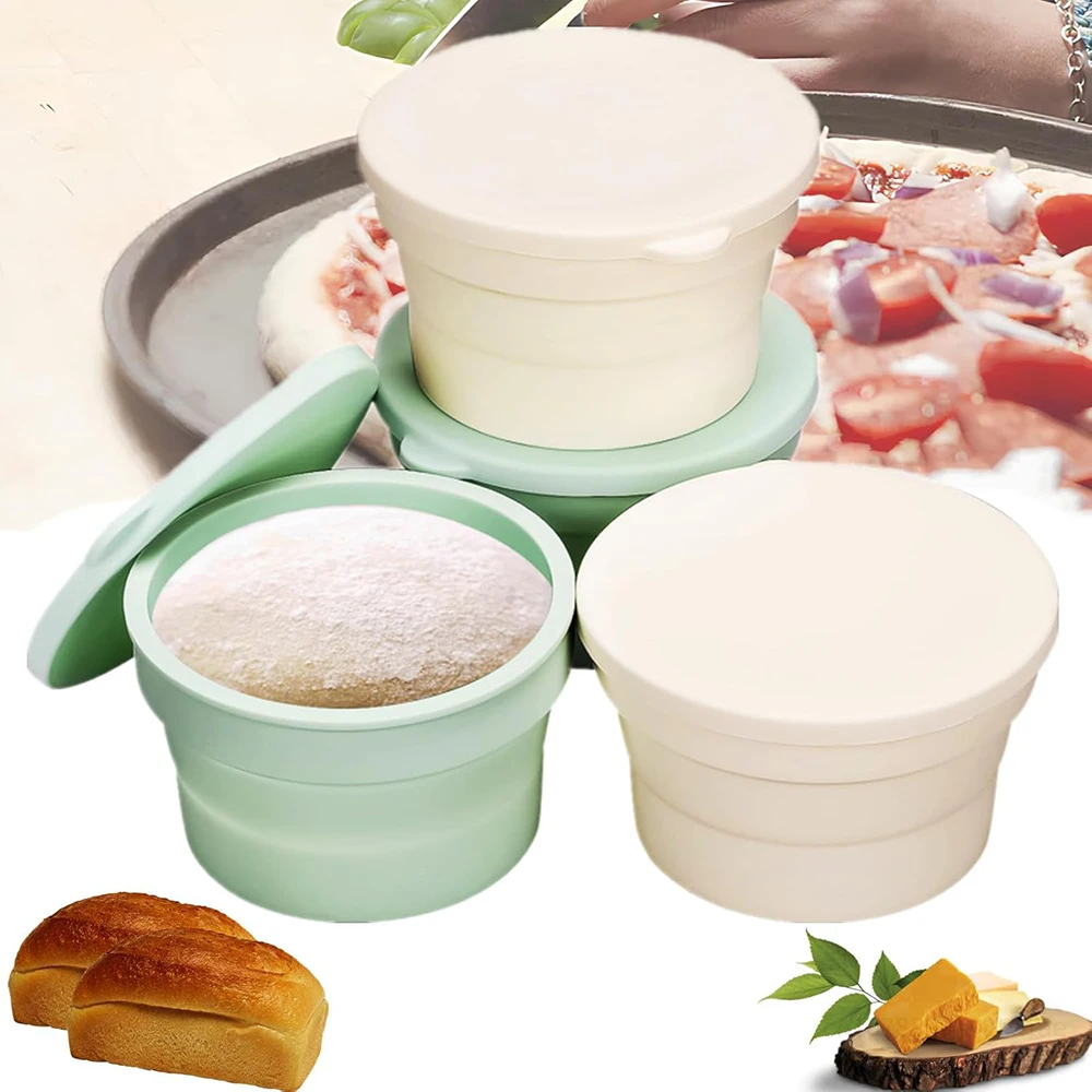 1/2Pcs Silicone Pizza Dough Proofing Container Bread Fermentation Basket Stackable Pizza Proofing Box Kitchen Baking Accessories