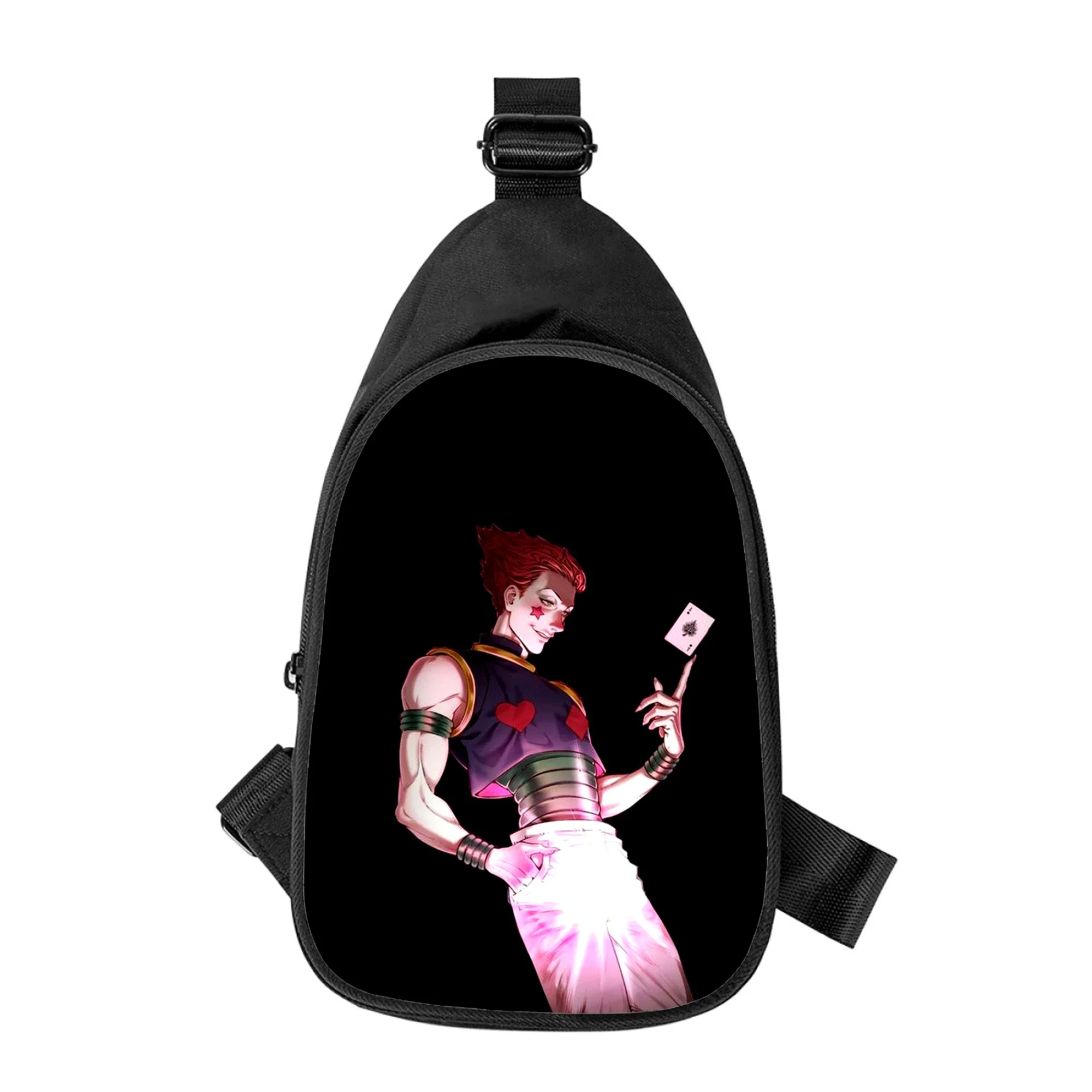 Hisoka-HUNTER×HUNTER Impressão 3D Bolsa Peito Cruz para Homens e Mulheres, Bolsa de Ombro Diagonal, Marido, Escola, Bolsa de Cintura Masculino, Novo