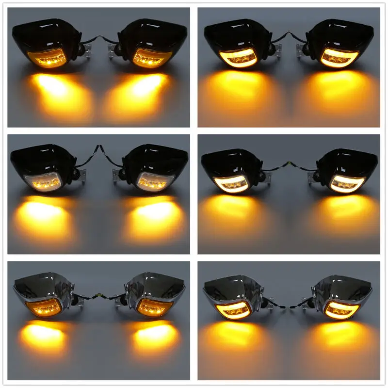 Motorcycle Rear View Mirrors LED Turn Signals For Honda GL1800 Goldwing 1800 F6B 2013-2017