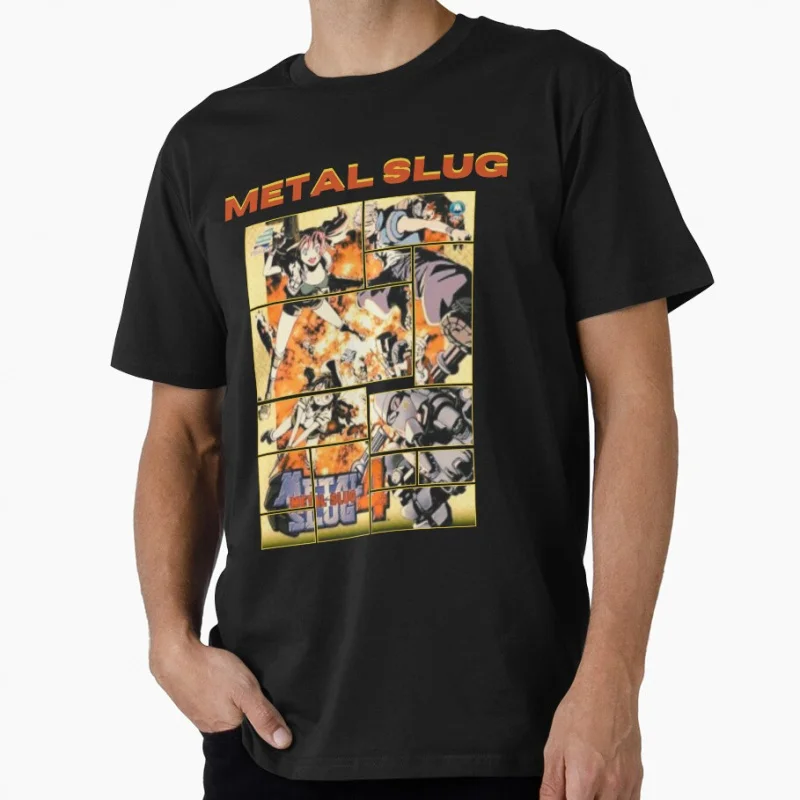 

Metal Slug 4 Art Heavy Machine Gun Arcade Gift T shirt Full Army Shooting War Game Graphic clothes All size Tops cartoon Tee