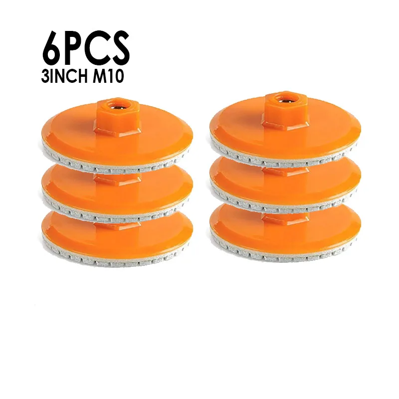 【atacado】6-pcs-80mm-3-polegada-m10-almofada-de-polimento-molhado-seco-buff-disco-abrasivo-para-lixar-marmore-granito-moagem-bancada-pedra