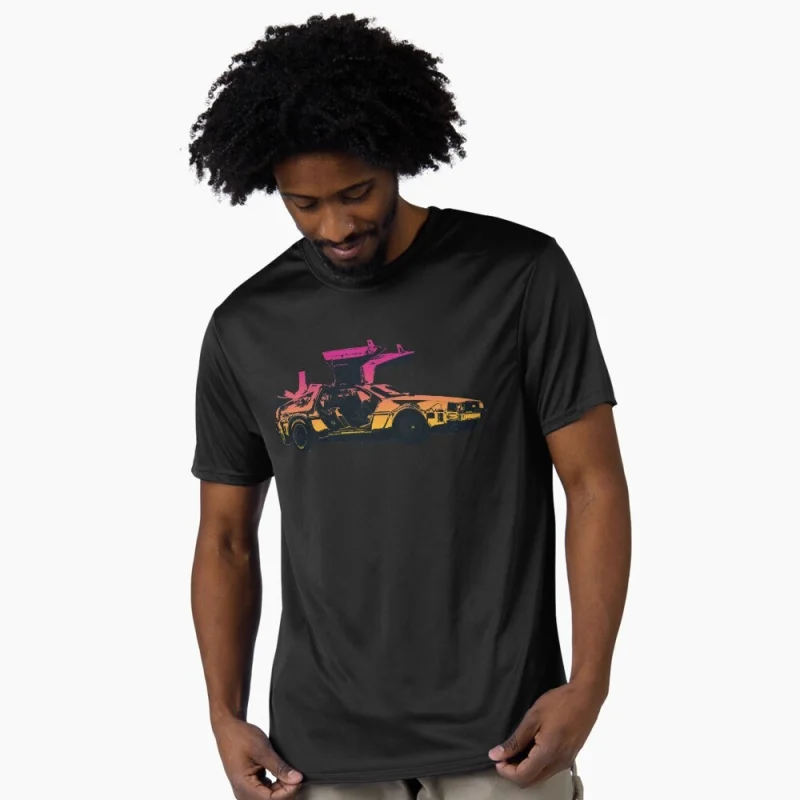 

0324 Back To The Future Retro Sic Fi Gift t shirt Vintage Time Machine DeLorean Graphic Clothes 100% cotton Large size Tops