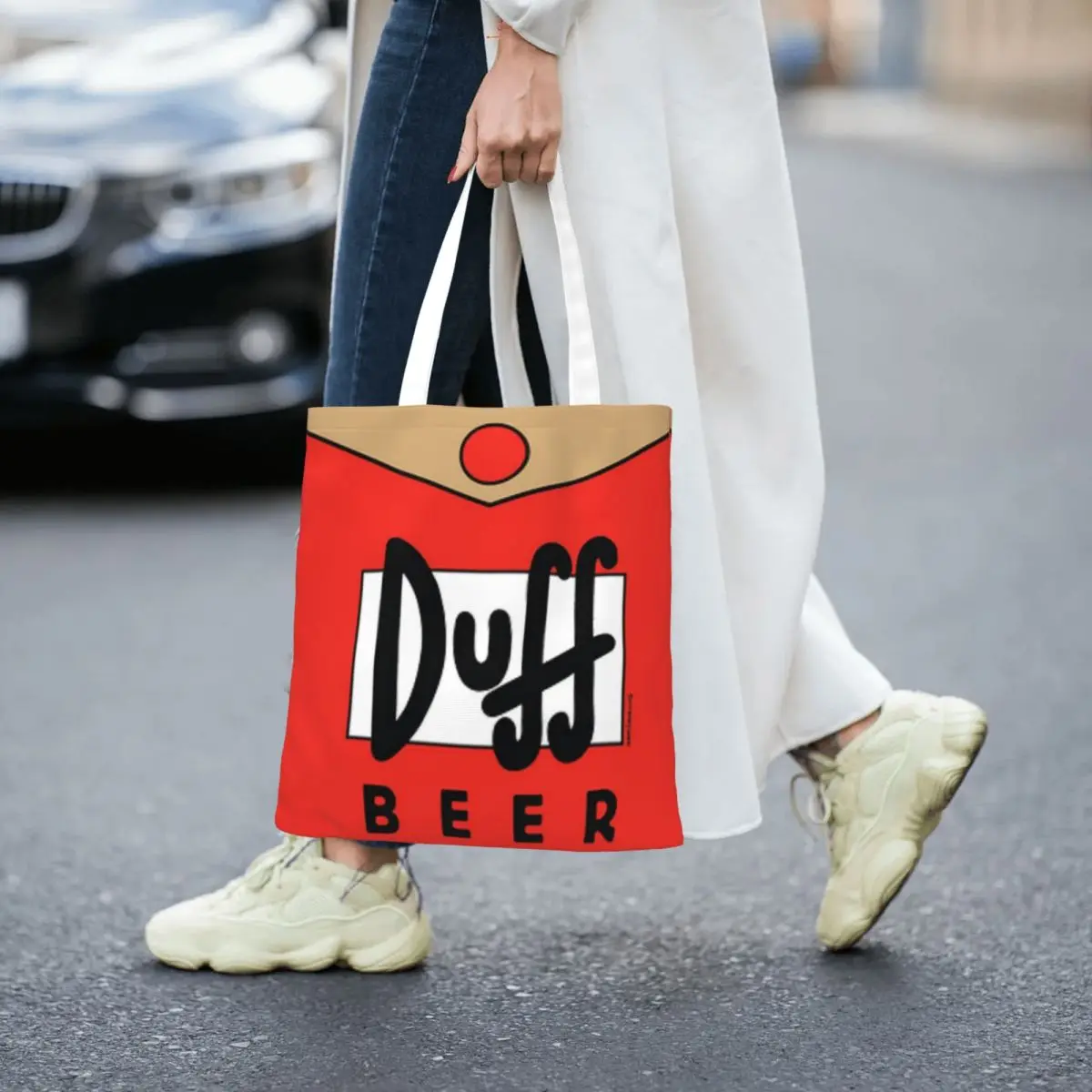 Duff Beer Shopping Bags Lona The Tote Bag Dobrável para Senhoras Ombro Tote Bolsa de Viagem