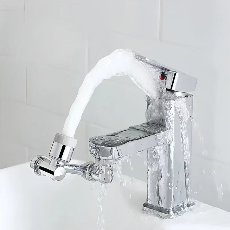 

1080° Rotatable Kitchen Bathroom Sink Faucet Extender Flexible Swivel Arm Water Saver Spray Tap with 2 Mode SplashProof Faucet