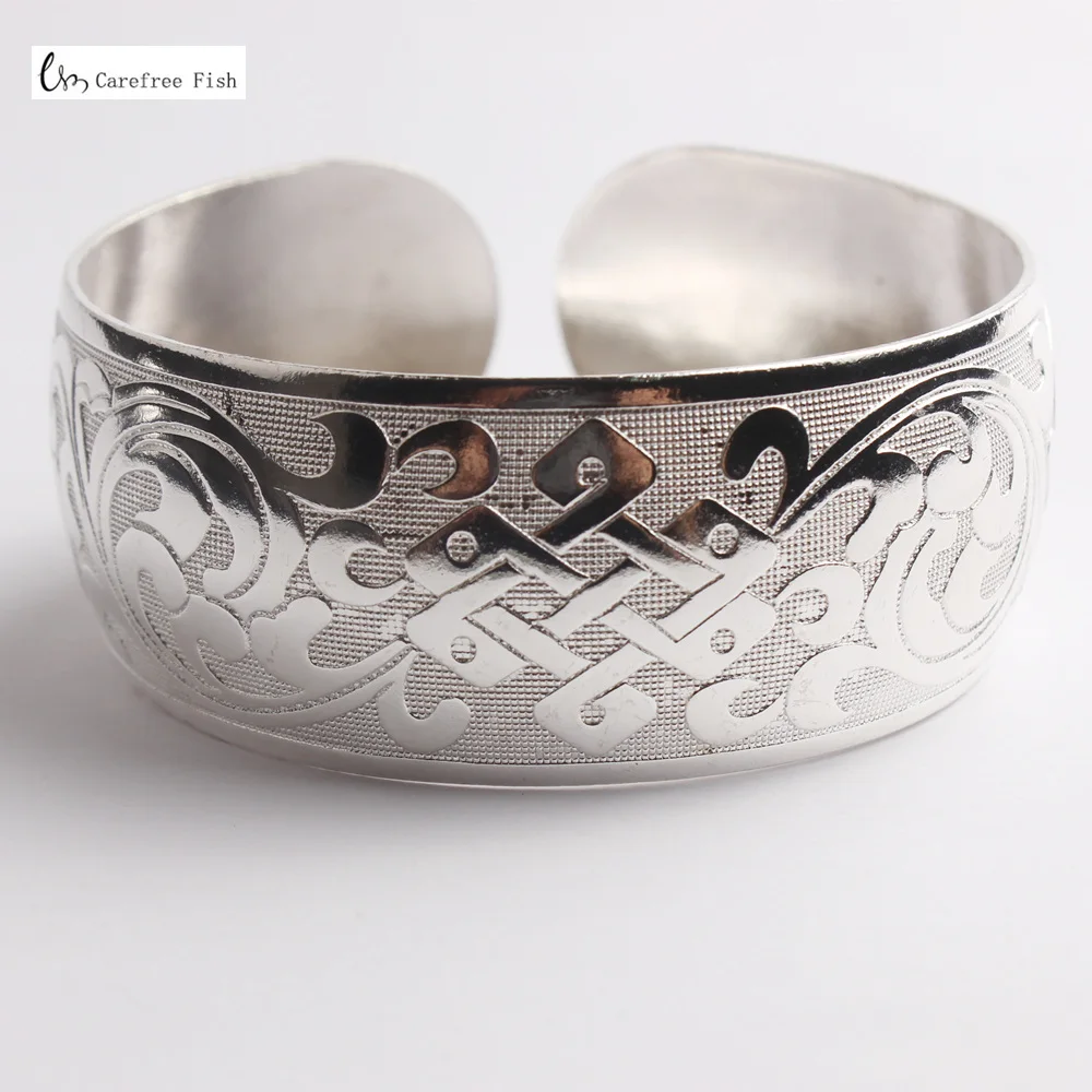 32 Stijl Vintage Cuff Bracelet Tibetan Silver Plated Carved Flower Animal Opening Bangle Adjustable Indian Jewelry Women Gifts