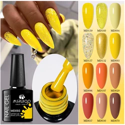 MSRUIOO 8ml Yellow Brown Glitter Gel Nail Polish Nail Supplies Autumn Winter Semi Permanent Nail Art Varnish For Nails Manicure