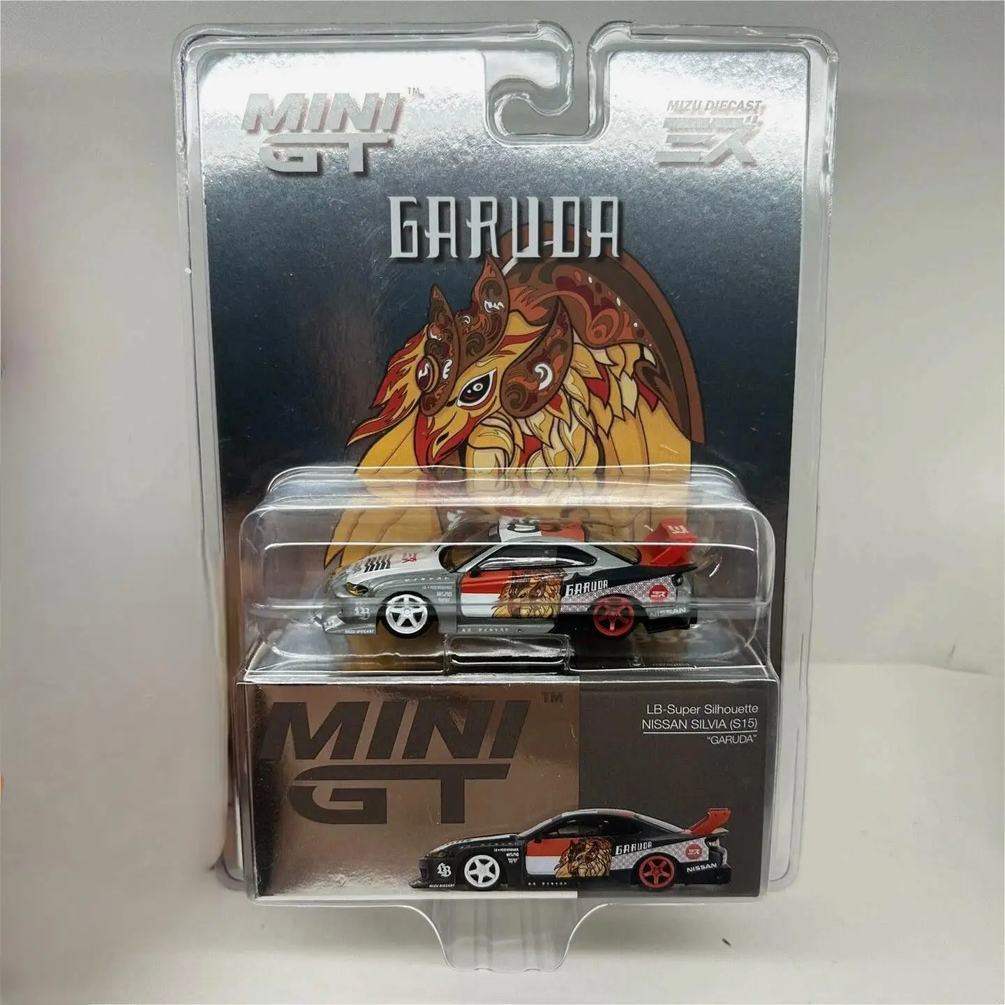 TSM Mini Gt 1/64 Minigt 652 NISSAN S15 SILVIA GT Garuda LBWK Varnish Chase Die-cast Alloy Car Model Collection