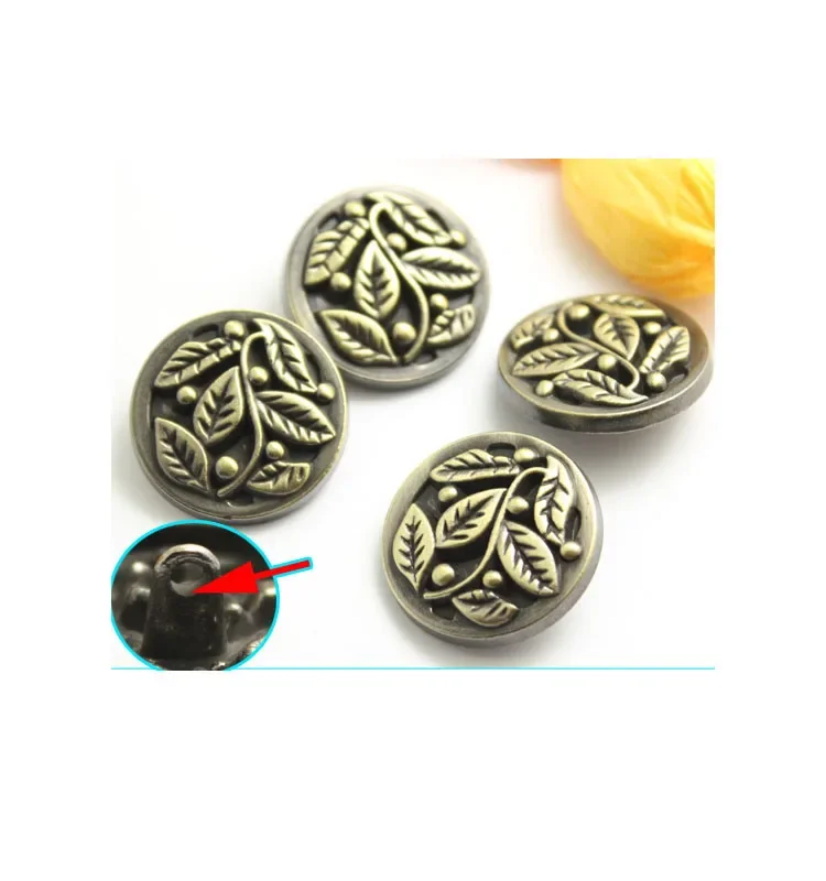 Antique Bronze Brushed Metal Button, Windbreaker Button, Retro Decoration, Flatback Embellishments, Wholesale, 18-40mm, 10Pcs