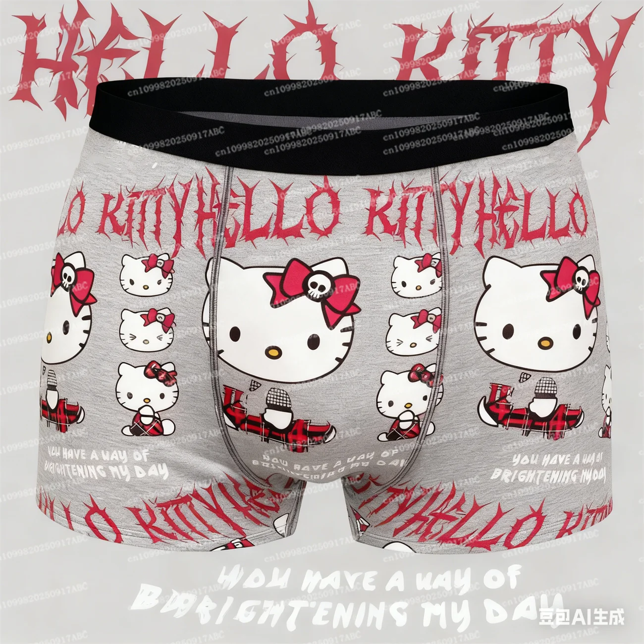 （Miniso） Majtki męskie Hello Kitty Majtki rozjaśniające Szorty Figi Miękkie majtki z podszewką Męskie Damskie Majtki S-4XL