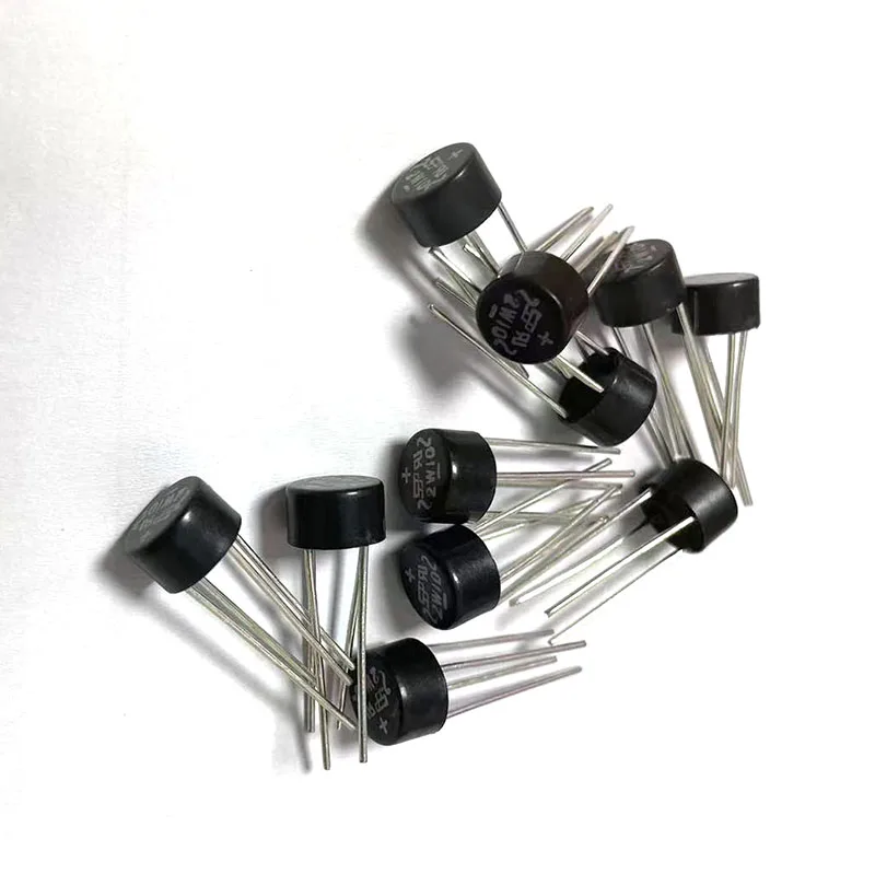 50-200PCS rectifier bridge stack 2W04 2W06 2W08 2W10 2A 400A 600A 800A 1000V round bridge diode bridge rectifier