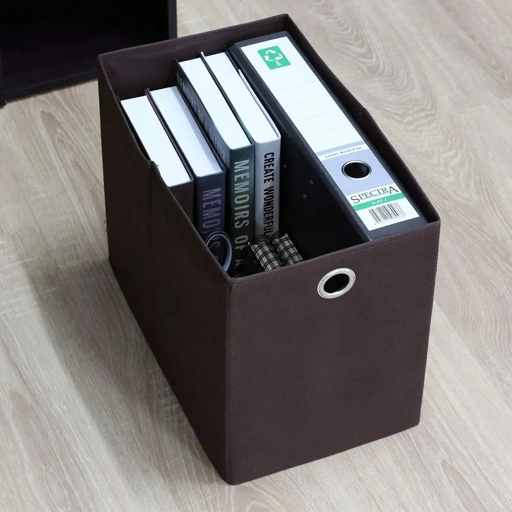 

Small Computer Desk With Keyboard Tray, Writing Desk With Side Shelves, Home Office Desk With NonWoven Storage Bin, Dark Walnut