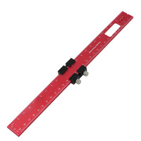 1pc 300mm Woodworking Tools Ruler Pocket Ruler Layout Tool Aluminum Precision Ruler With T-Track Metal Slide Stops Marking Gauge