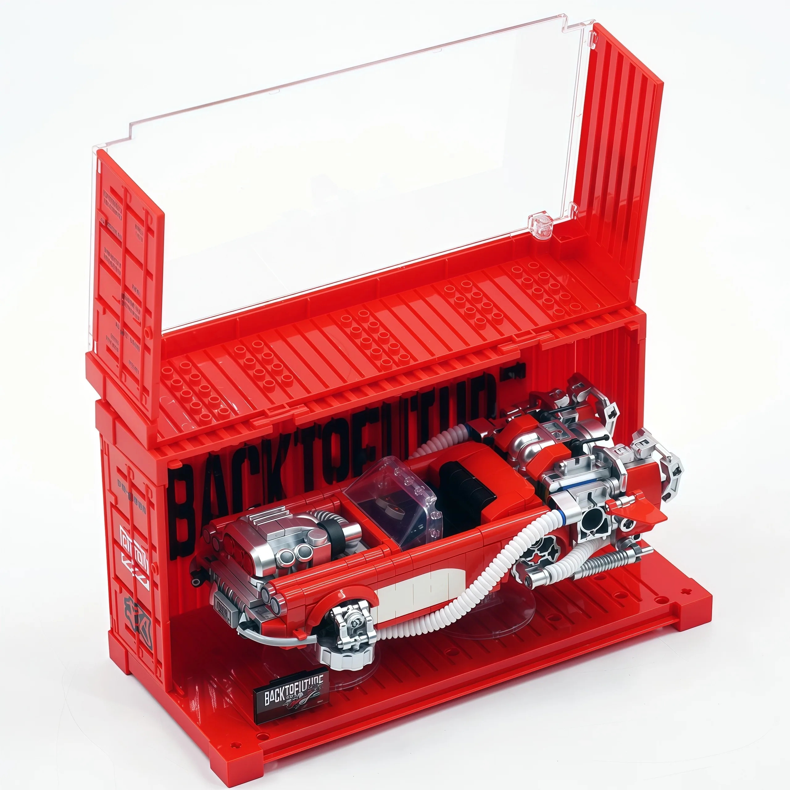 1:32 C1 Red Revival Klocki Konstrukcyjne Seria Powrót do Przyszłości A3 Żółty Model Sportowego Samochodu Kolekcja Zabawek Prezent dla Chłopców