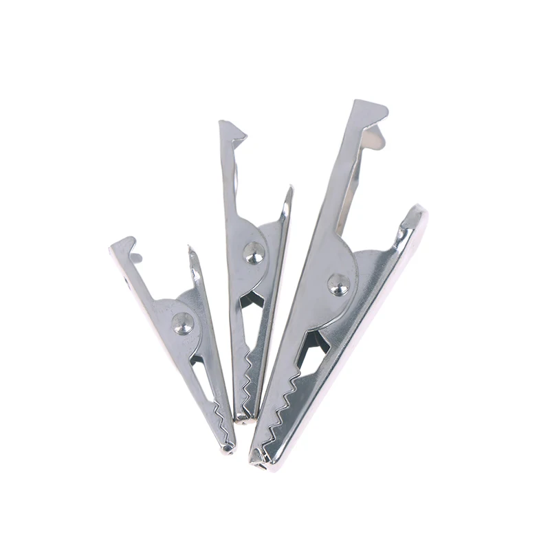 50PCS 28mm 35mm 45mm Mini Alligator Clips Mini Silver Metal Alligator Clip For Electric Testing For Battery Test