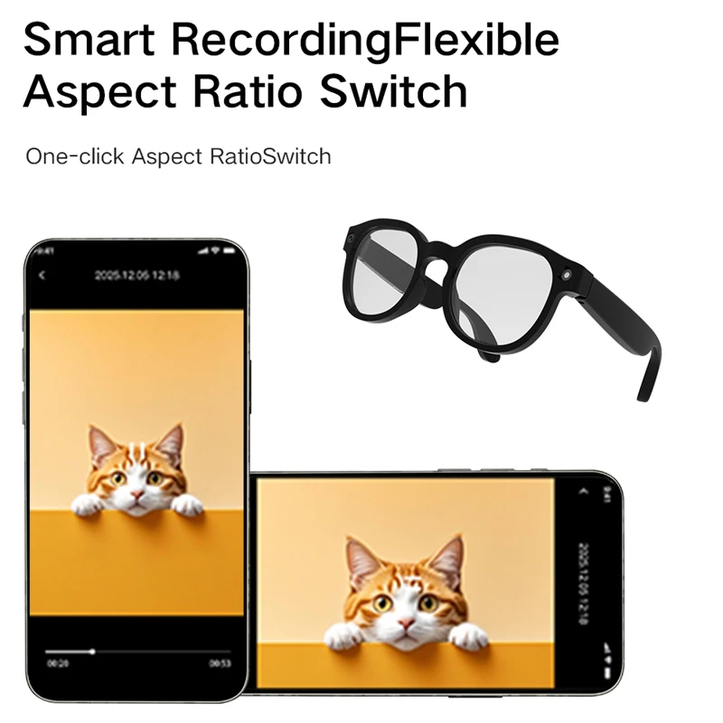 Lenovo G6 Smart-Brille 8MP Kamera Bluetooth-Anrufe Video KI-Übersetzung Bildstabilisierung Video- und Audioaufnahme – Detail 9