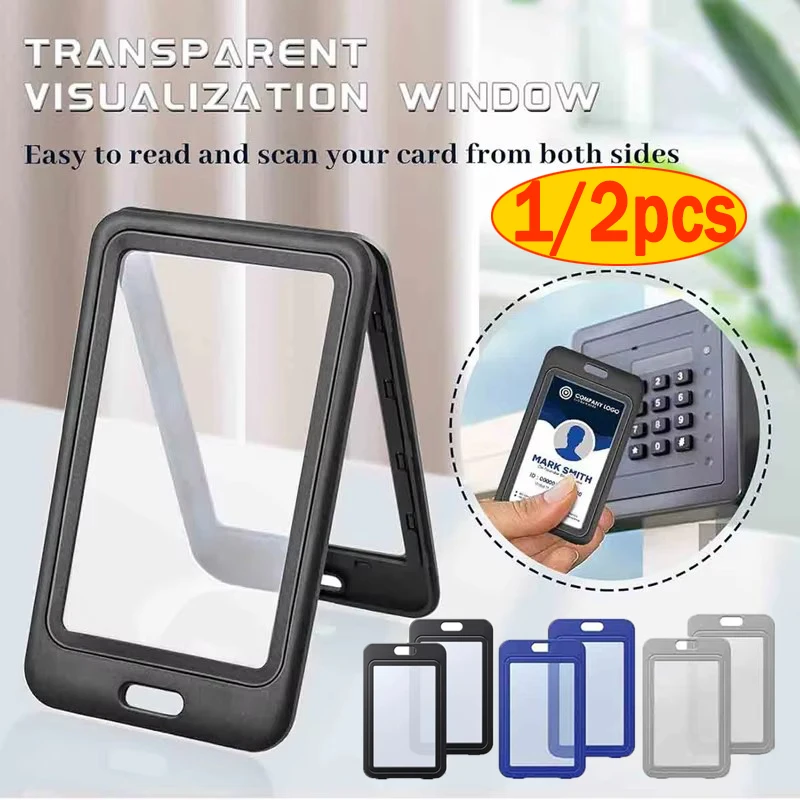 

Fashion Card Cover Women Men Work Name Card Transparent Credential Holders Business Work ID Card Badge Lanyard Holder Bags Case