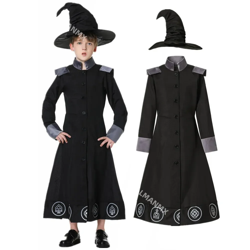 Boy Boys Wizard Costumes Fantasia Sorcerer Warlock Cosplay Clothing Halloween Carnival Party Costume for Kids Children