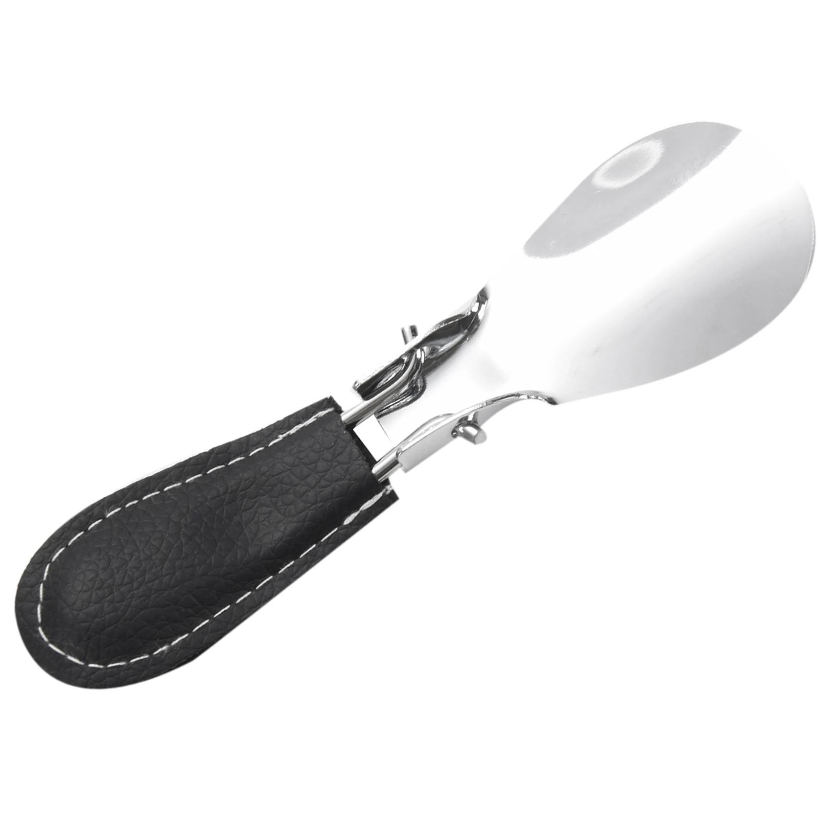 

ABWE-2Pcs 12X3.8Cm Professional Foldable Stainless Steel Shoe Horn Long Shoespooner Spoon