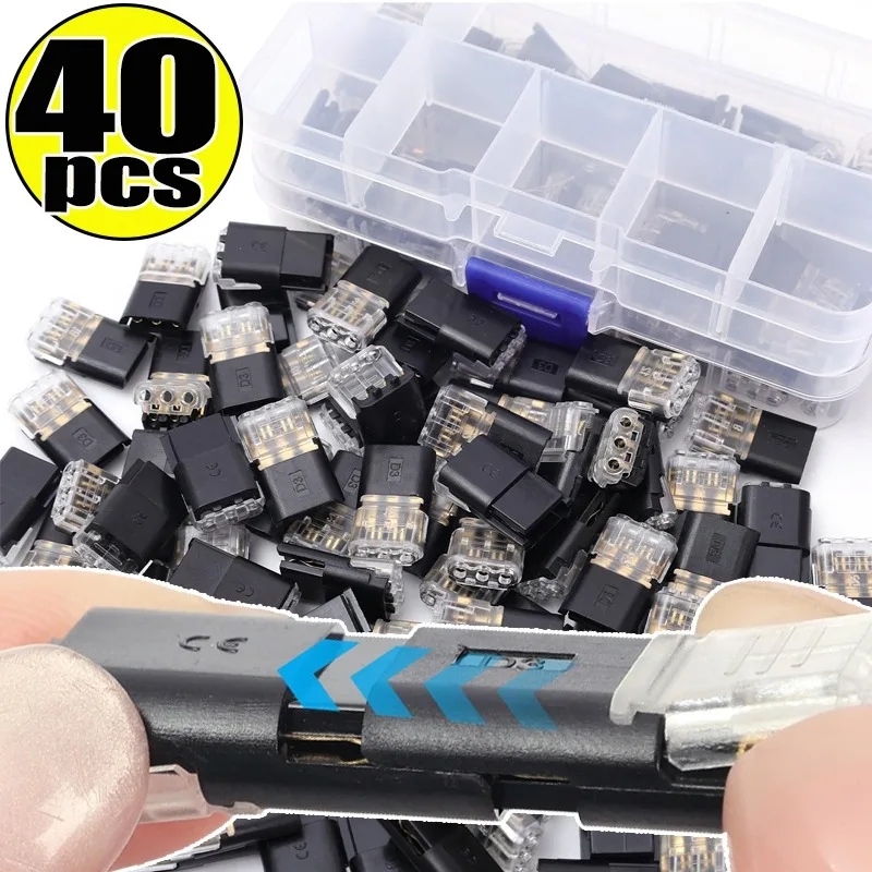 

Набор из 40 быстрозажимных соединителей D3, 3-контактные беспаяные электрические клеммные блоки для автомобильной аудиосистемы и светодиодного освещения