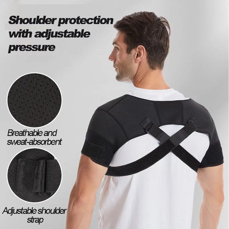 Double Shoulder Support Sports Compression Shoulder Pads Back Pain Relief Double Bandage Cross Compression Protector Sport Brace