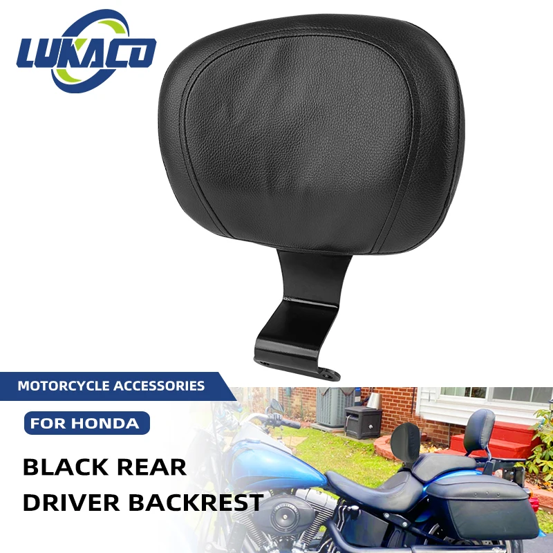

Motorcycle Black Driver Backrest Sissy Bar Cushion Pad For Honda VTX 1800 VTX1800