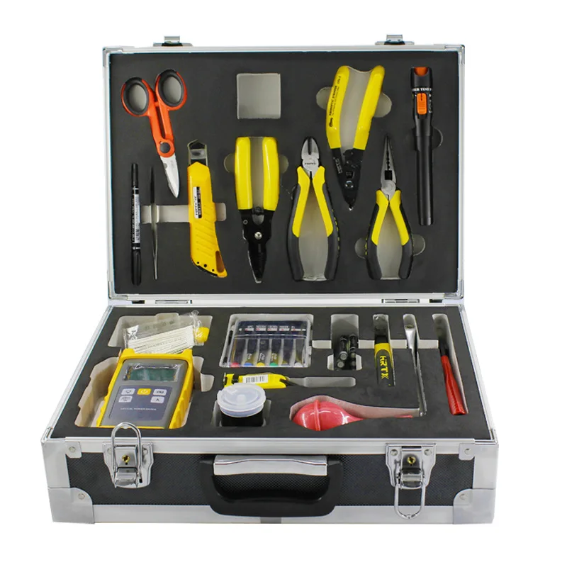 

2025 hot sale Optical Communication Cable Fusion Splicing Tool Kit Fiber Optic Equipment in Durable Toolbox