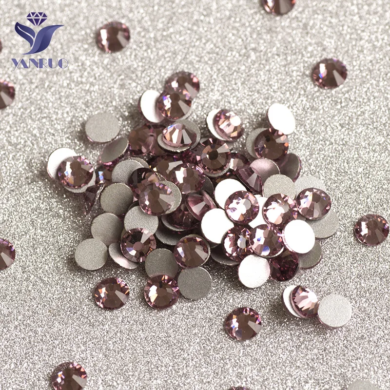 

YANRUO Light Amethyst Glass Strass Gems Flatback Beads for Shoes Clothing Design Weding Decoration