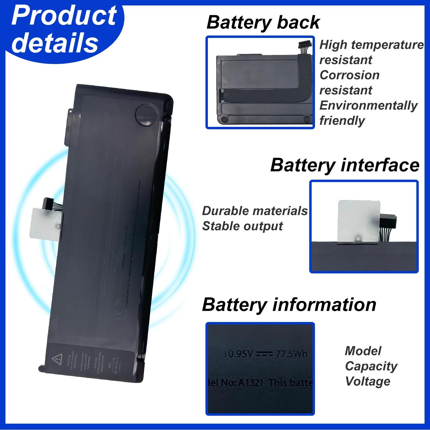 New A1321 Laptop Battery For apple macbook pro 15.4 inch A1286 Mid 2009 Late 2010 MB985 MC118 a1286 Late 2011 2012 MC721 MC723