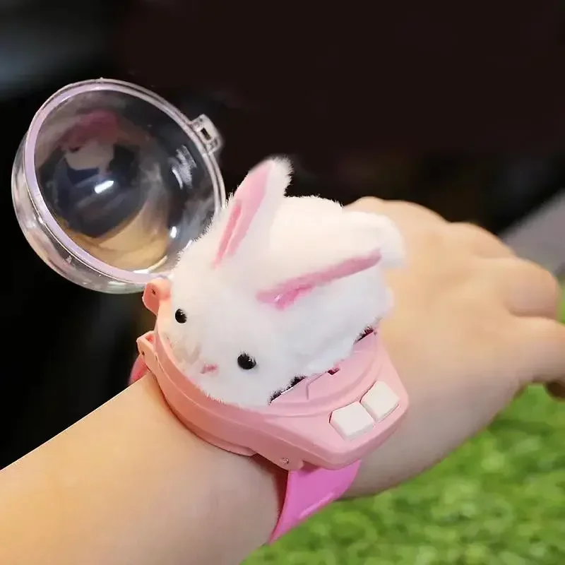 Novelty Mini Watch Control Car Cute Rabbit RC Car Kids Game Interactive Toys For Boys Girl Birthday Christmas Watch Gift RC Toy