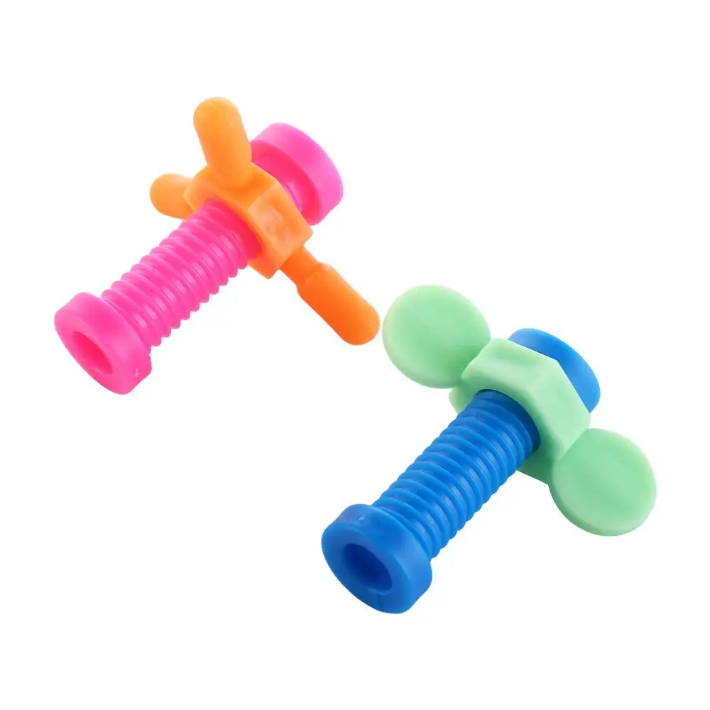 Roterende Schroef ABS Schroeven Zintuiglijke Kleurrijke Roterende Schroef Etuis Slider ABS Fidget Potlood Toppers voor 4 stks/set