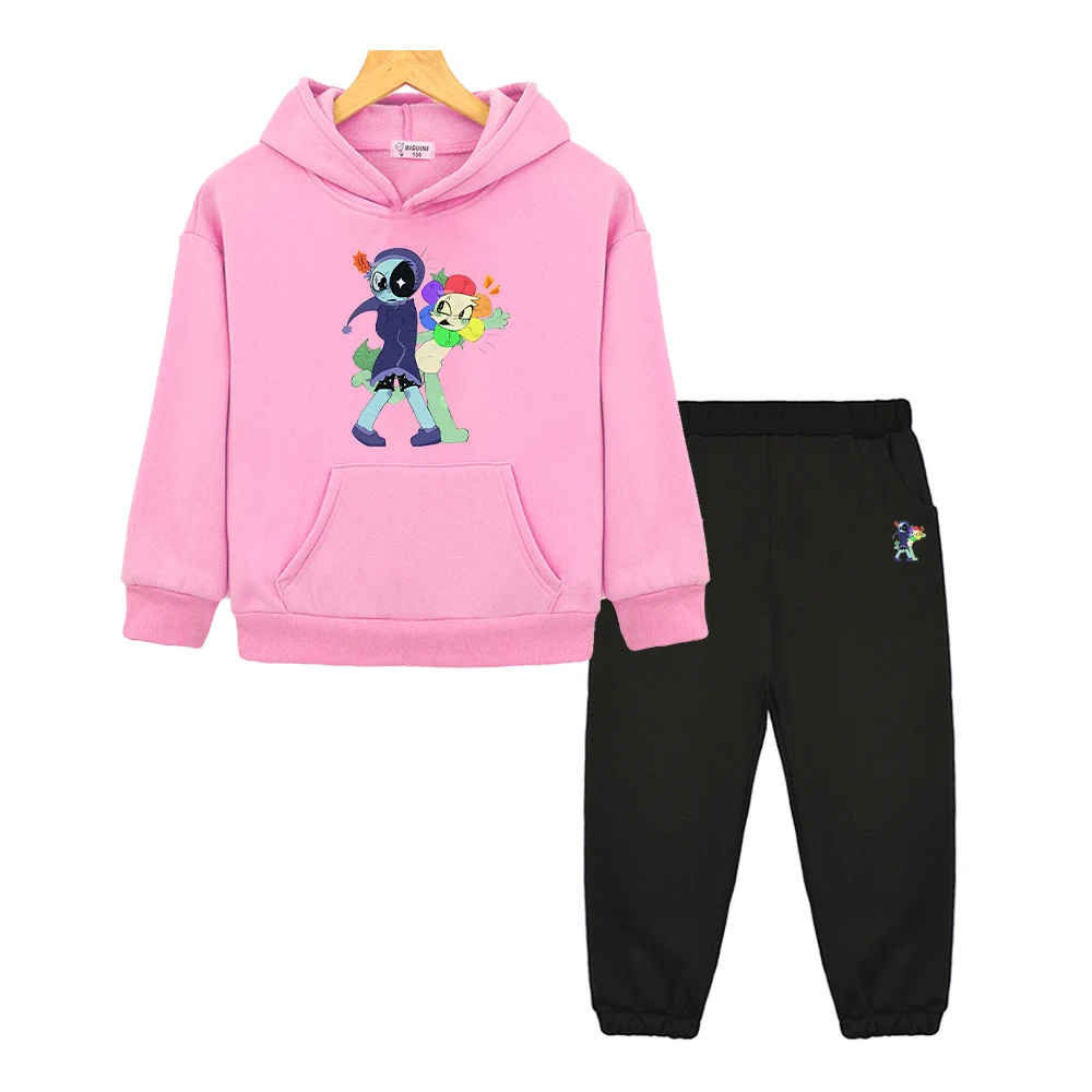 

Dandys World anime hoodie Fleece sweatshirt Cartoon jacket 2pcs pullover+Pant boy girls Sports Hooded Sets kids boutique clothes