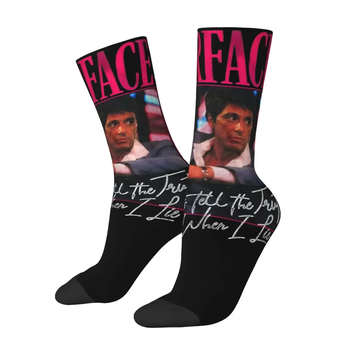 Kaus kaki kasual untuk pria wanita Montana selalu menciptakan "The Truth Scarface desain kaus kaki Tony Montana Merch kaus kaki nyaman hadiah lembut luar biasa