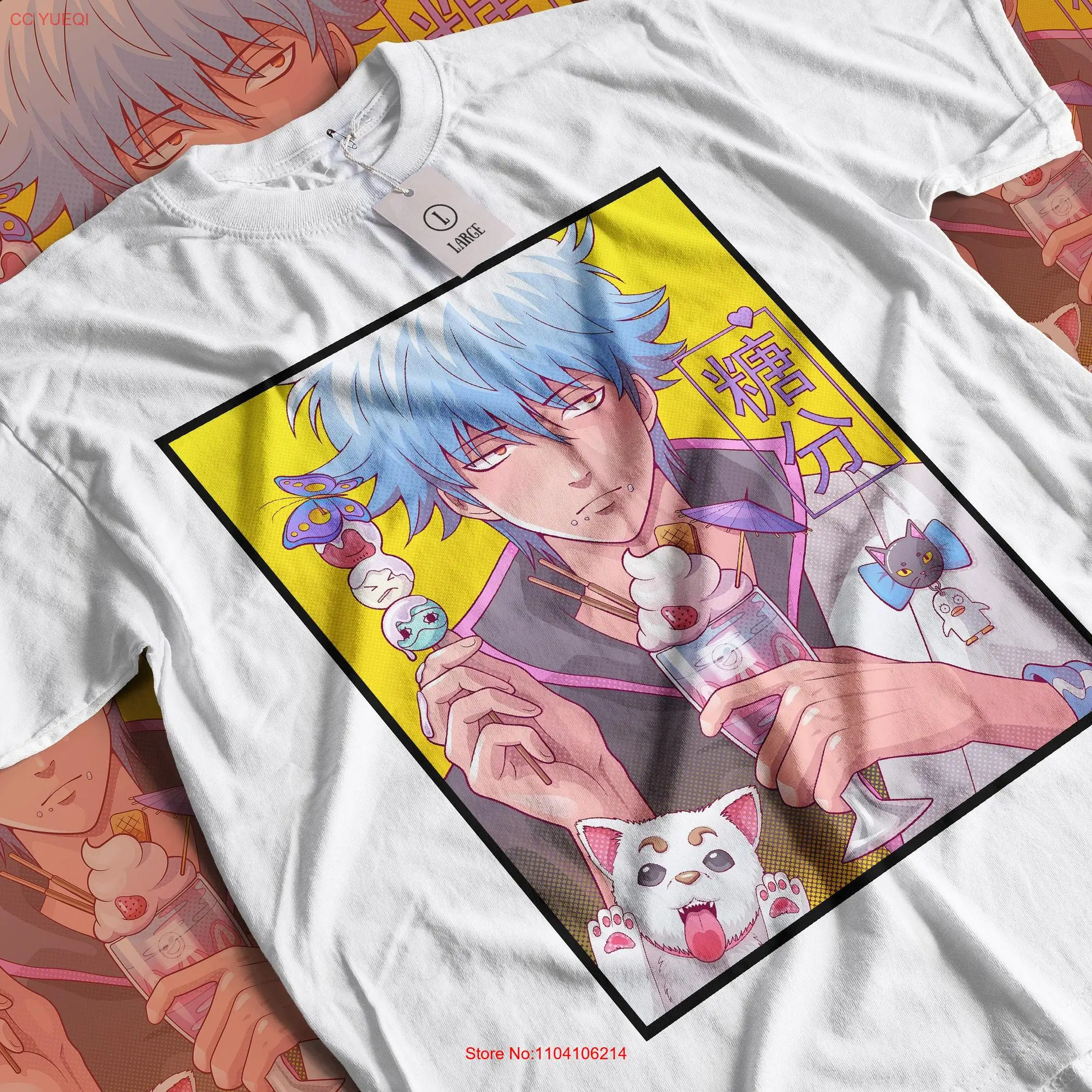 Gintoki Sakata Aesthetic Gintama Anime  T Shirt long or short sleeves