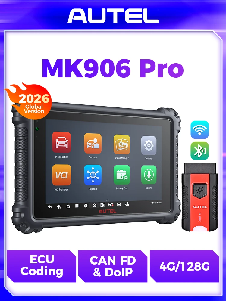 Autel MaxiCOM MK906 Pro MK906PRO Diagnosescanner Fortgeschrittenes ECU-Codierungs-Diagnosetool OBD2-Scanner PK MaxiSys MK906BT MS906